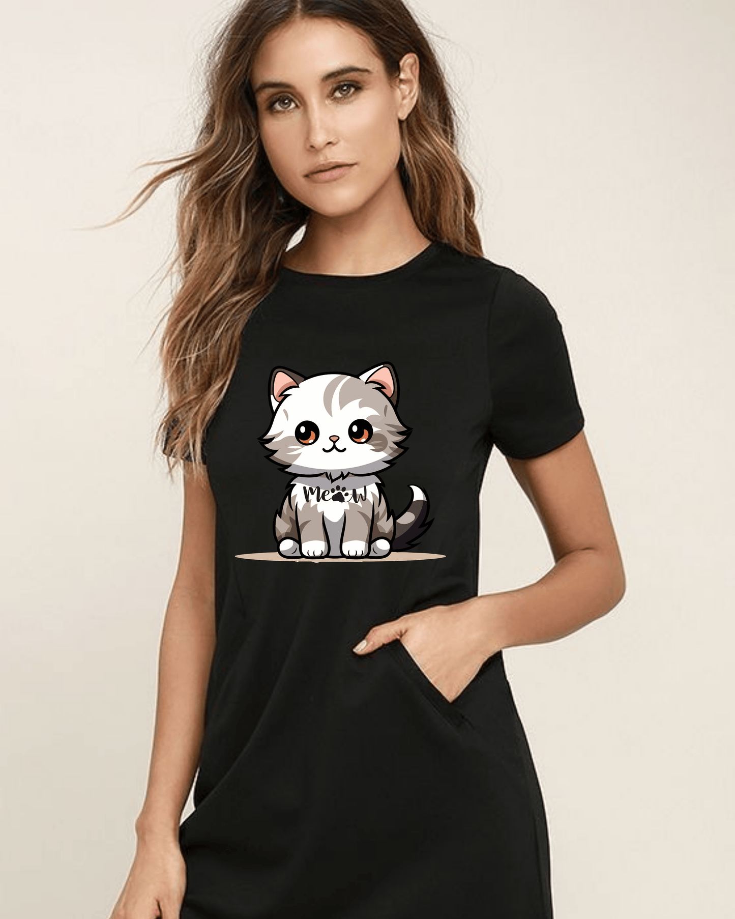 Meow-tastic Kitty Dress – Cute Cat Lovers Edition T-Shirt Dress