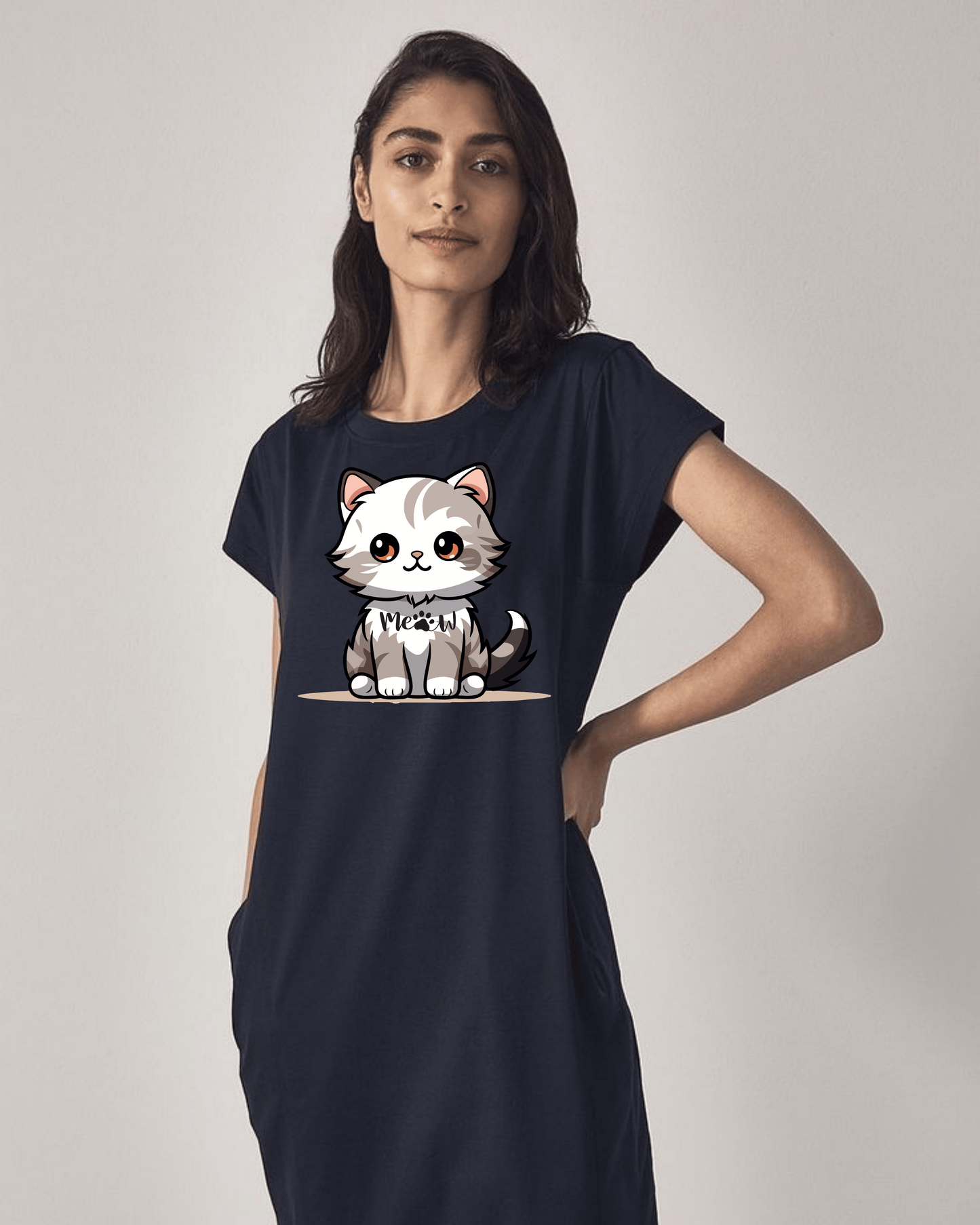 Meow-tastic Kitty Dress – Cute Cat Lovers Edition T-Shirt Dress